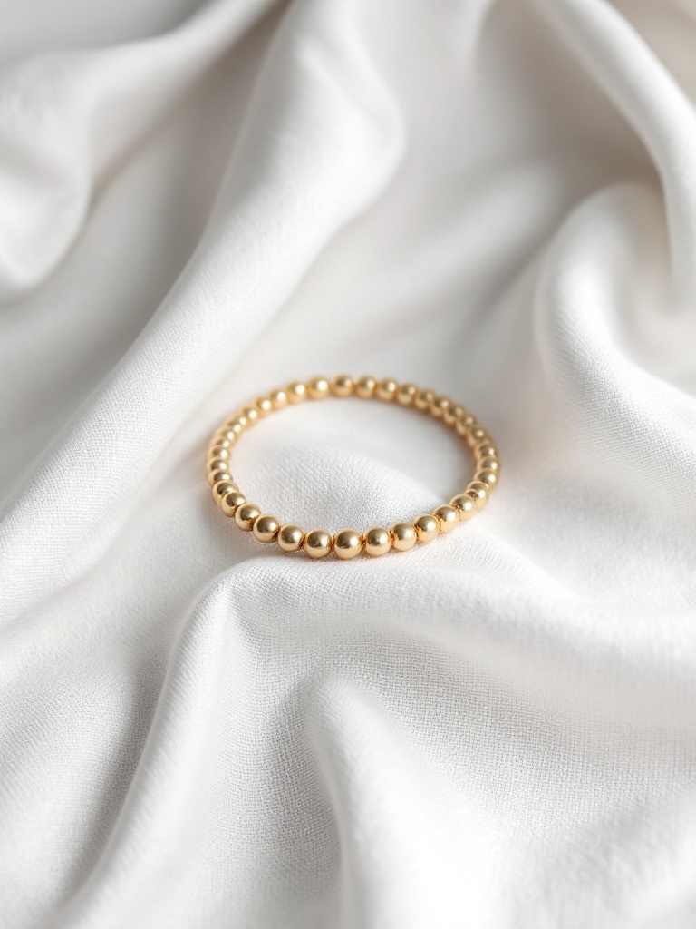 14k Solid Gold Stretch Bracelet