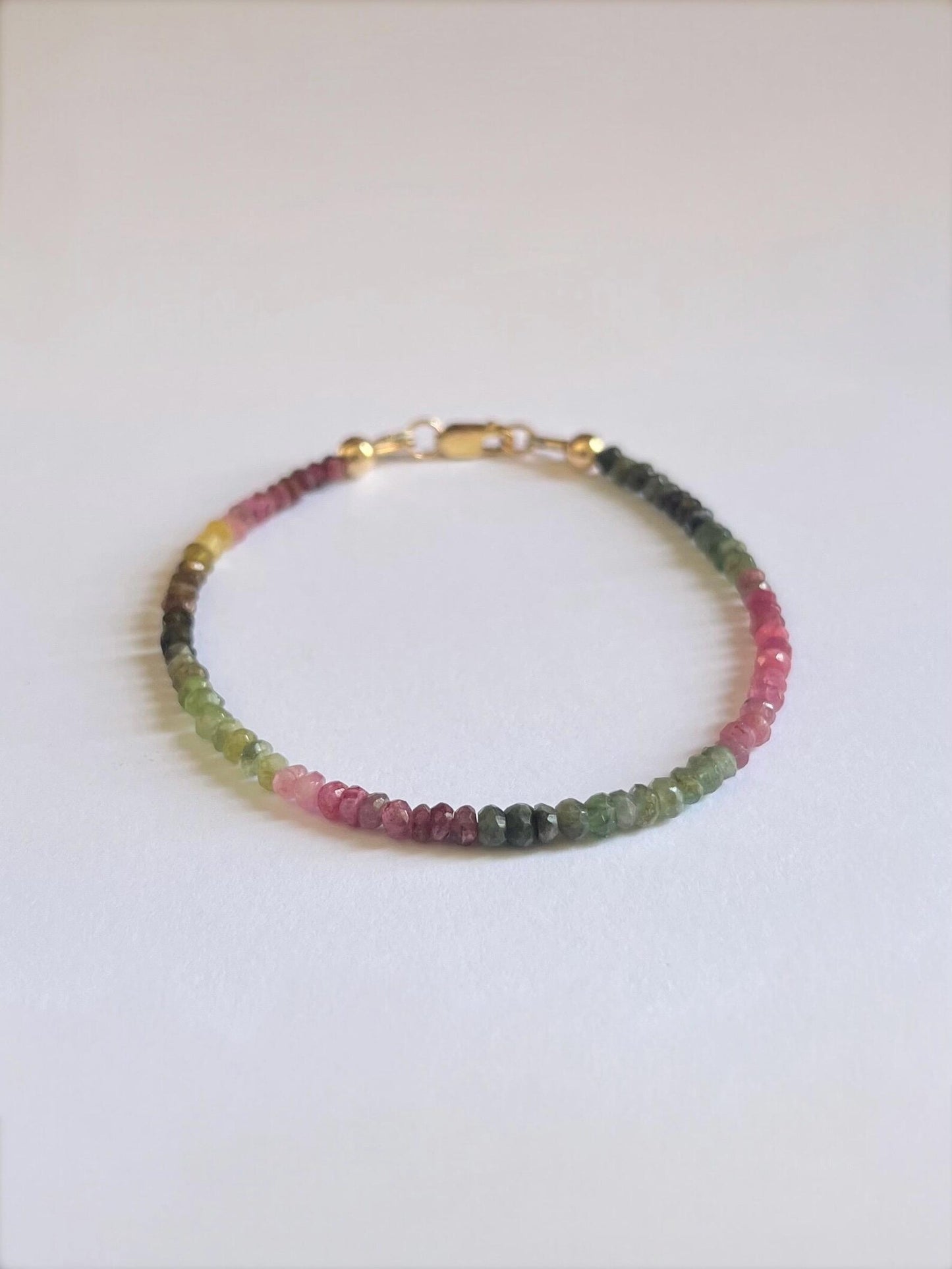 Adjustable Faceted Multi Tourmaline Bracelet