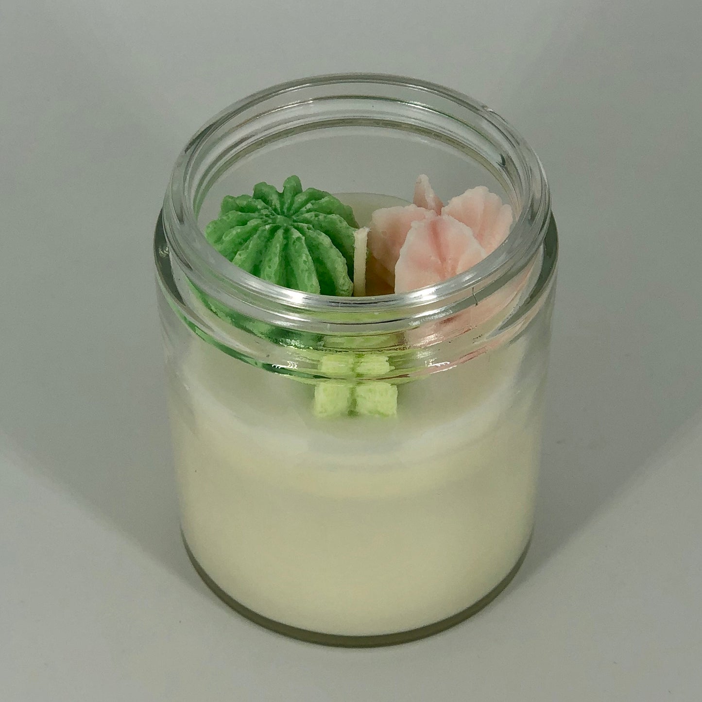 Succulent Soy Candle in Green and Pink