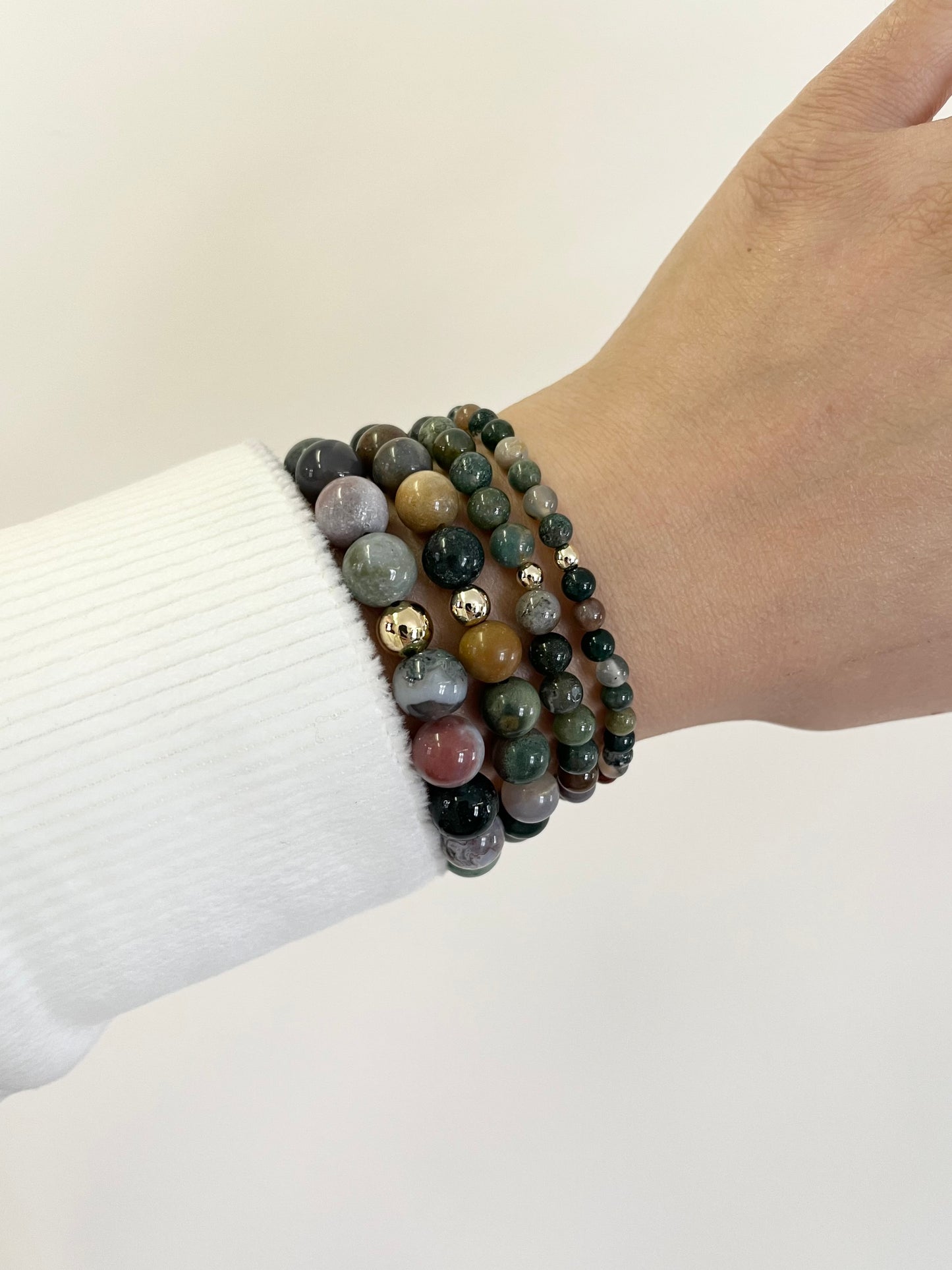 Fancy Jasper with Gold Stretch Bracelet