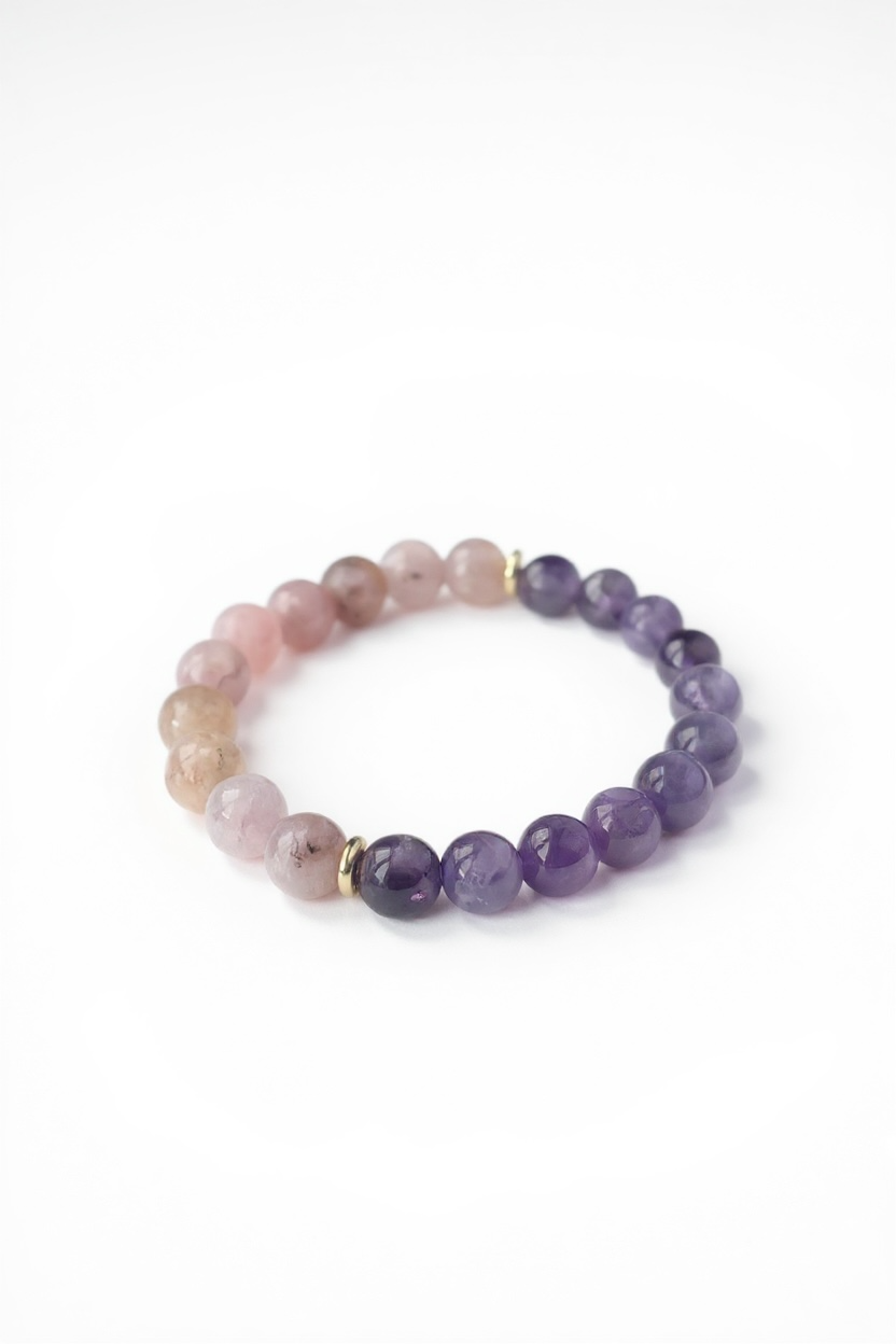 Amethyst + Lepidolite Stretch Bracelet