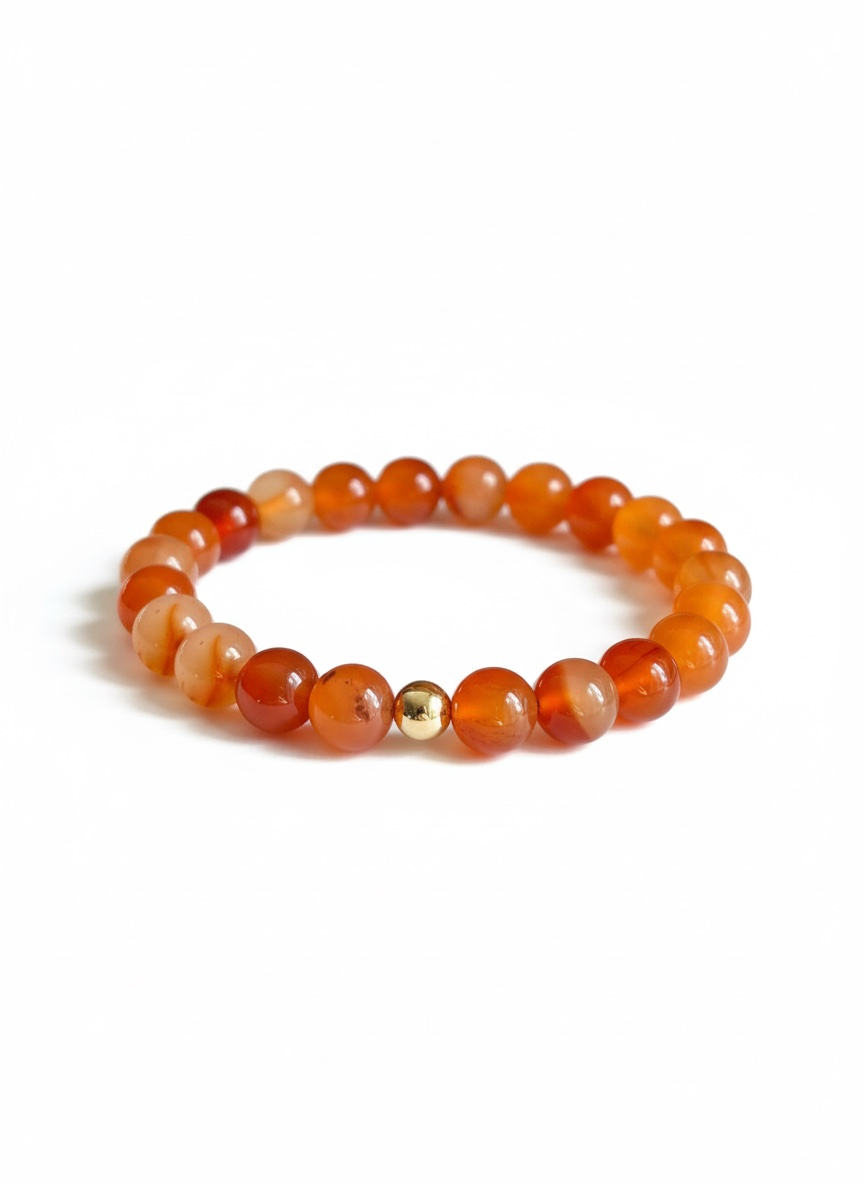 Gold + Carnelian Stretch Bracelet