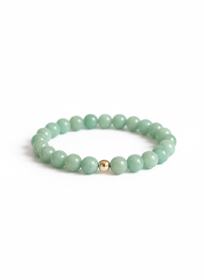 Gold + Amazonite Stretch Bracelet