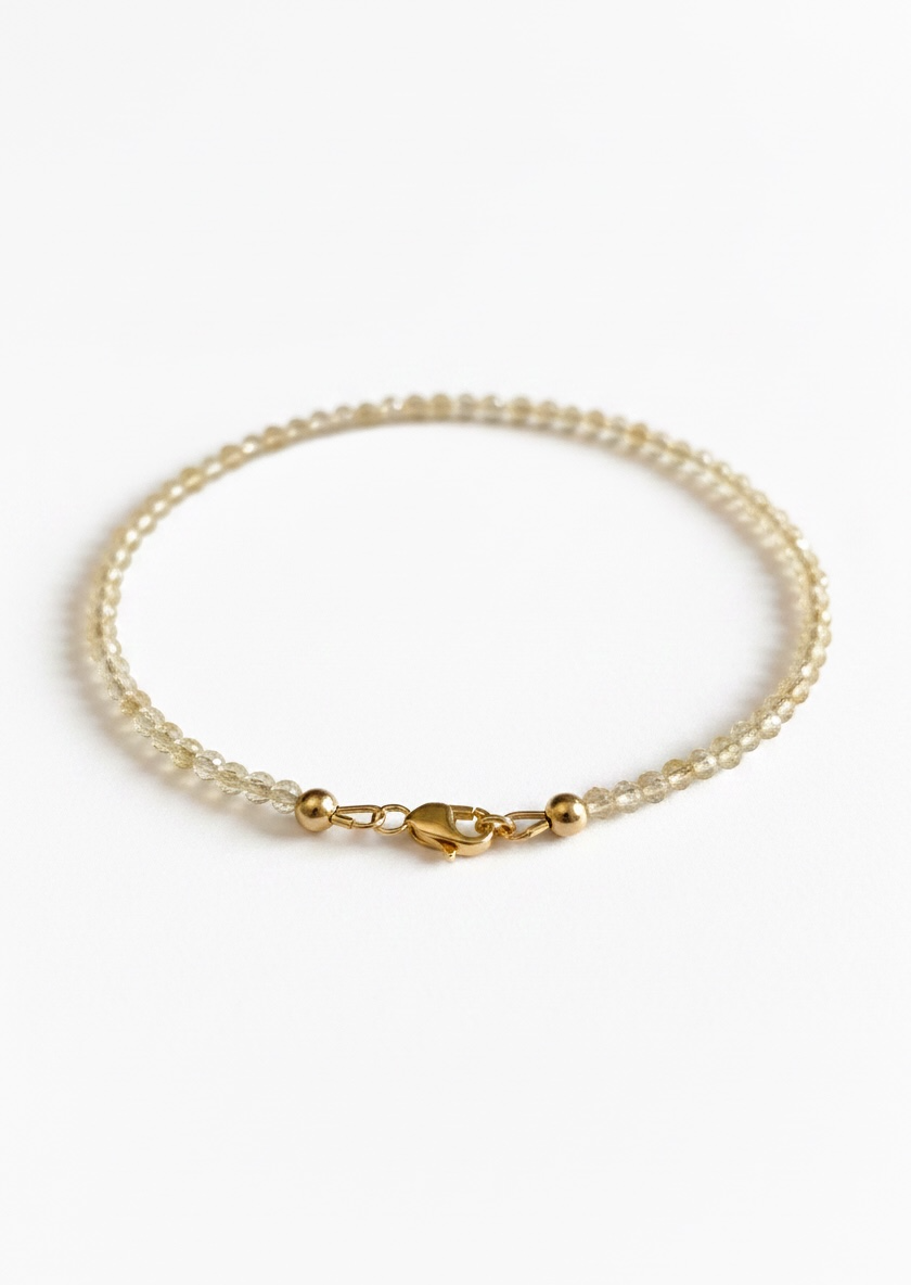Adjustable Faceted Citrine Anklet