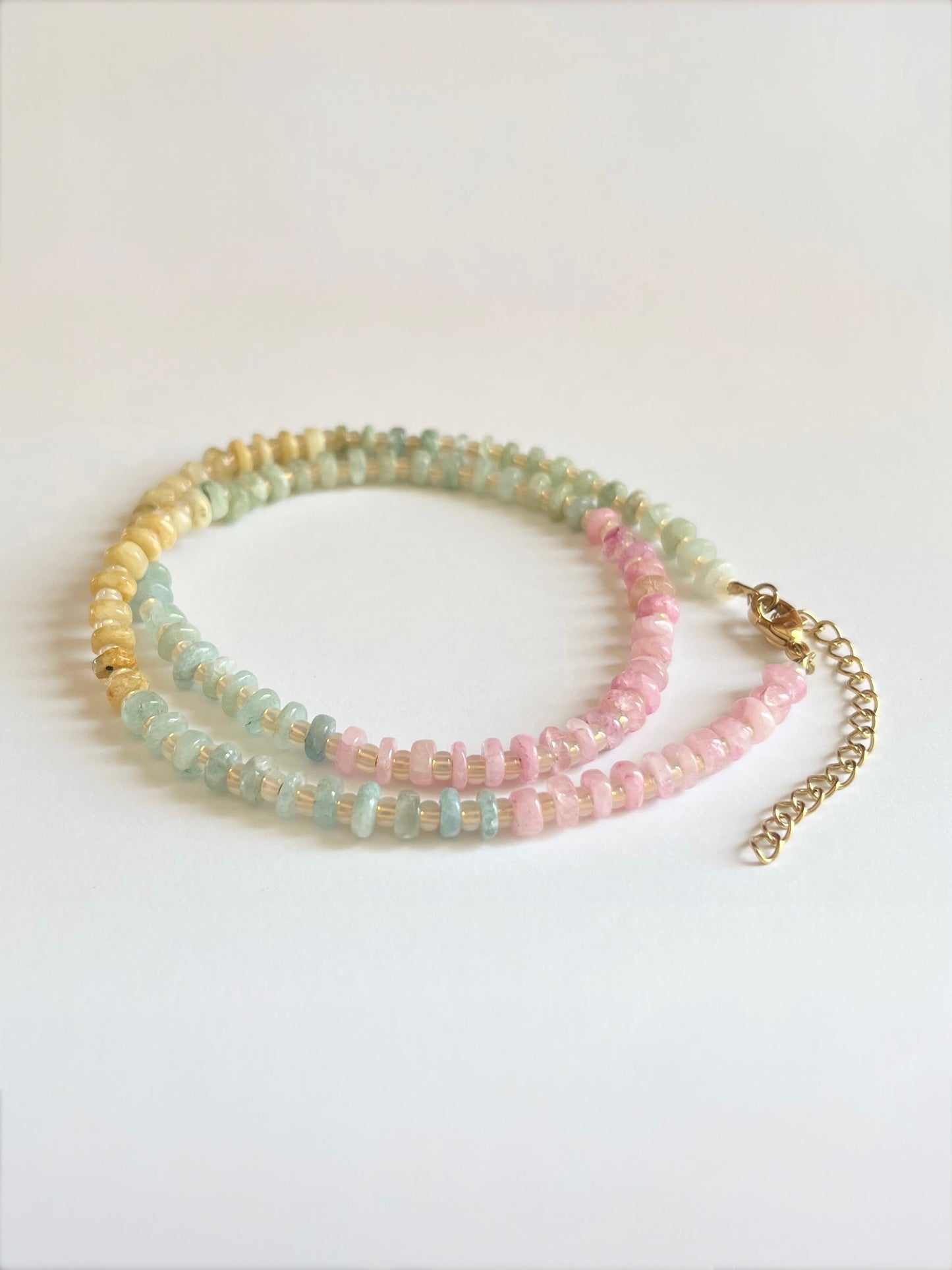 Natural Multi Aquamarine and Opal Necklace