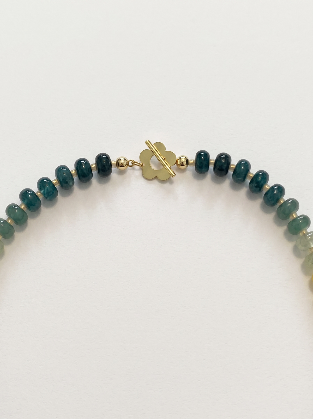 Vibrant Ombre Rainbow Agate Necklace with Flower Toggle Clasp