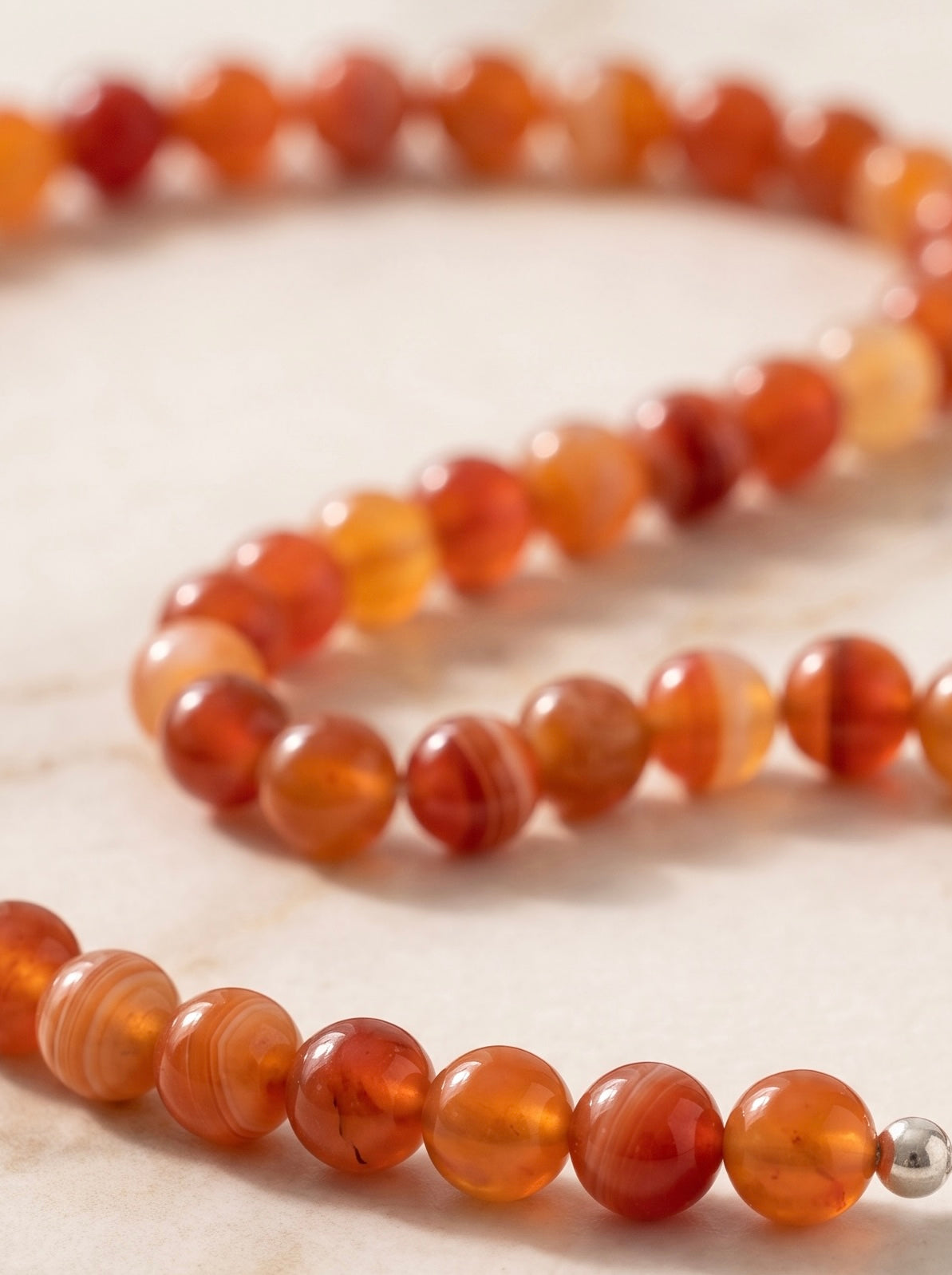 8mm Carnelian Necklace