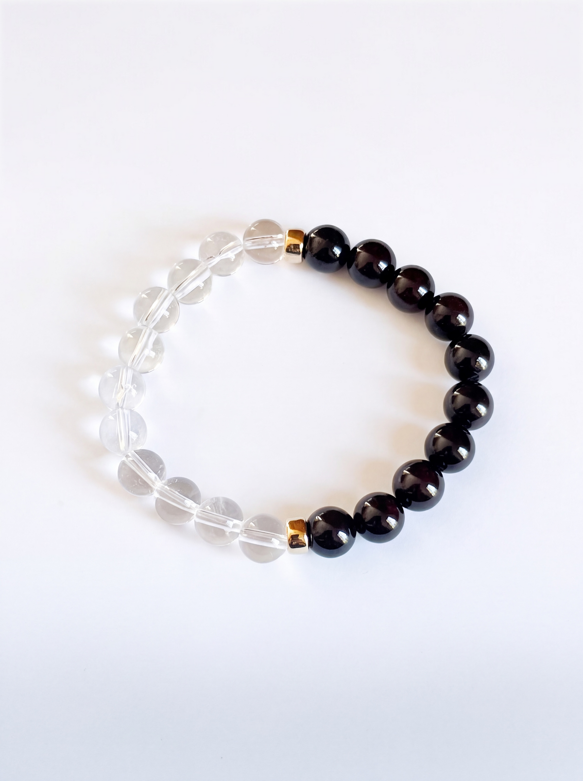 Clear Quartz + Garnet Stretch Bracelet