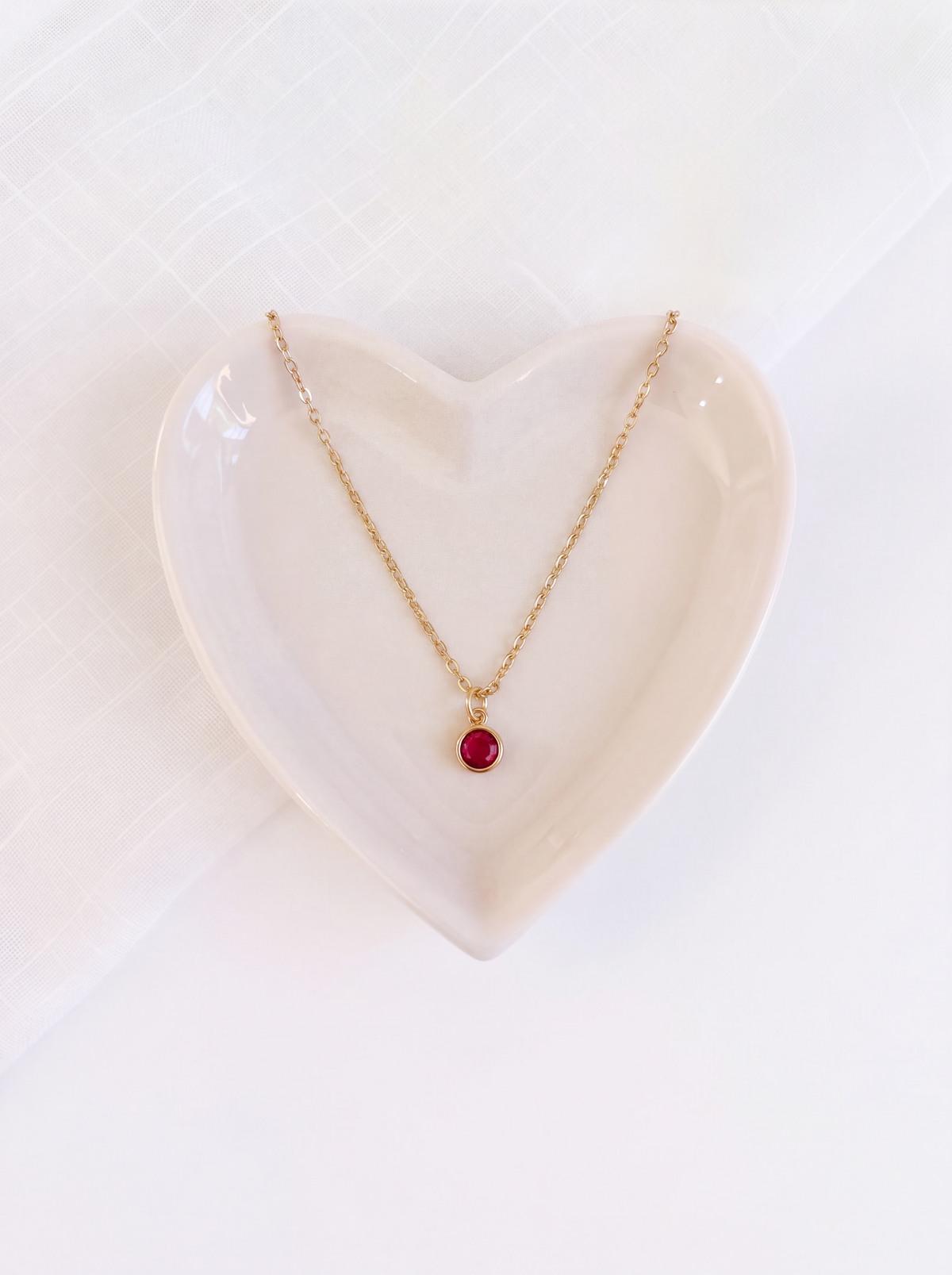 January - Siam, Swarovski Birth Month Necklace