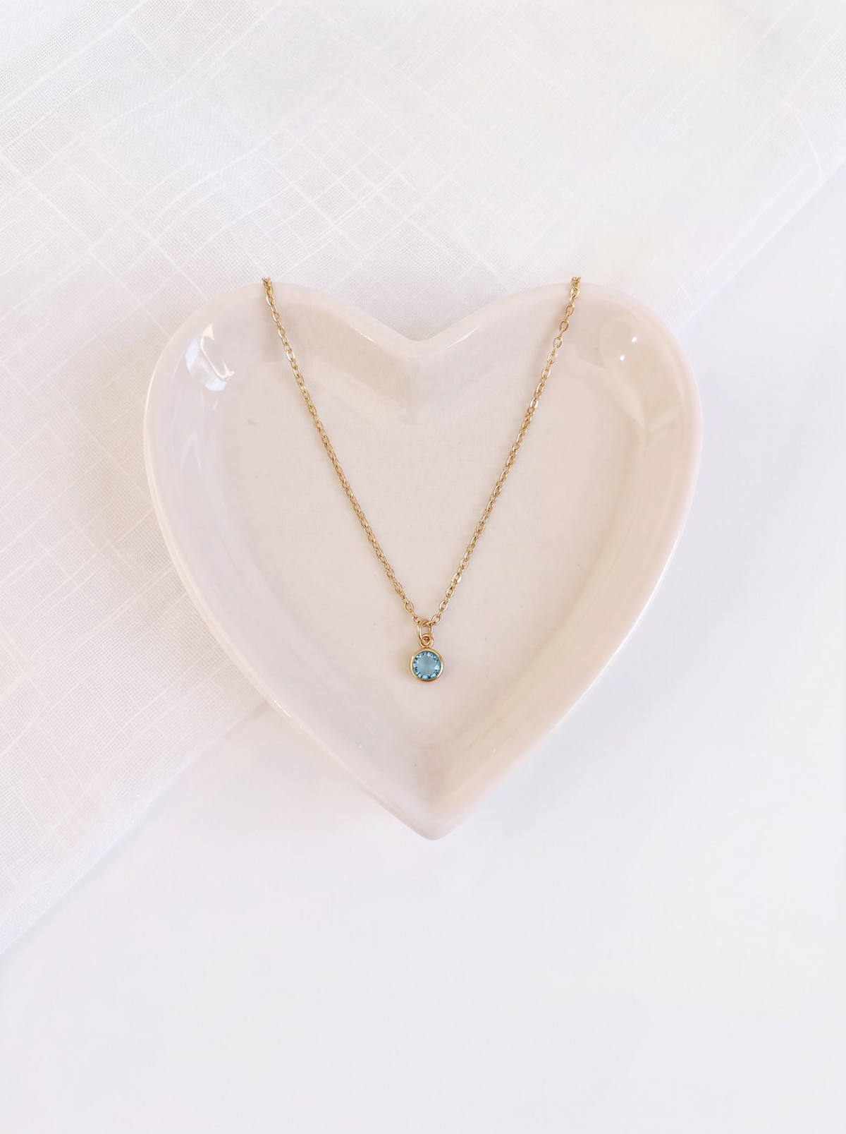 March - Aquamarine, Swarovski Birth Month Necklace