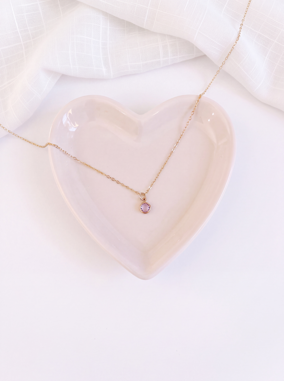 June - Light Amethyst, Swarovski Birth Month Necklace