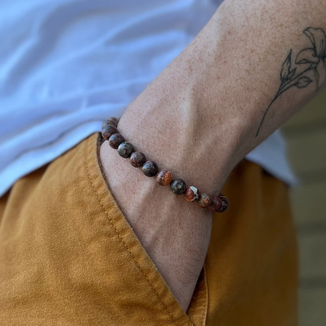 Leopardskin Jasper Stretch Bracelet