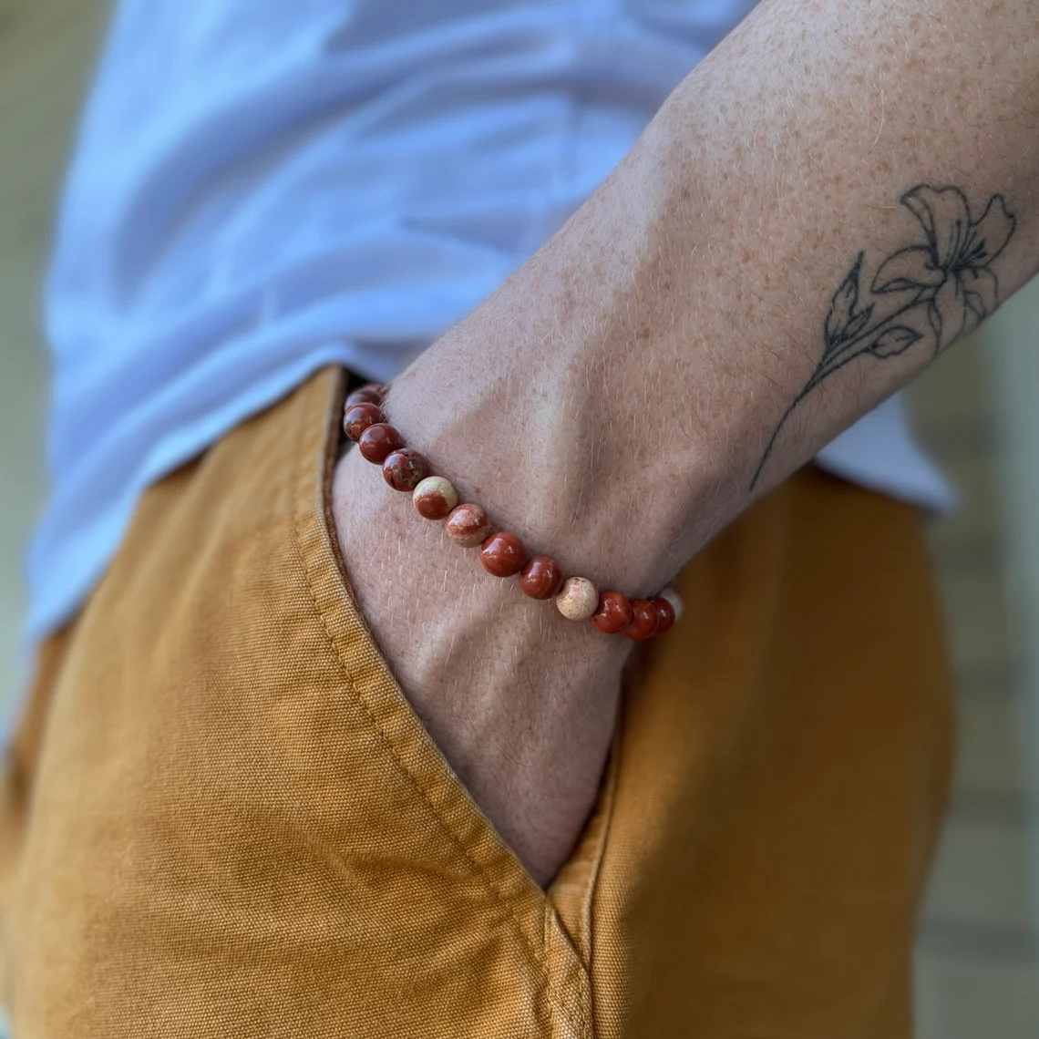 Red Jasper Stretch Bracelet