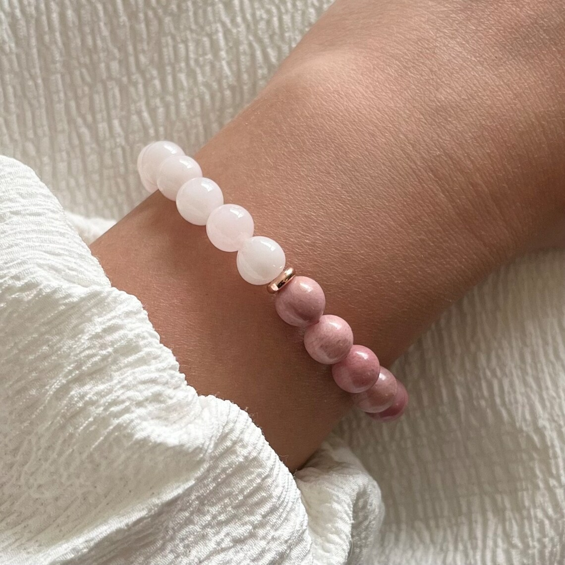 Rhodonite + Rose Quartz Stretch Bracelet