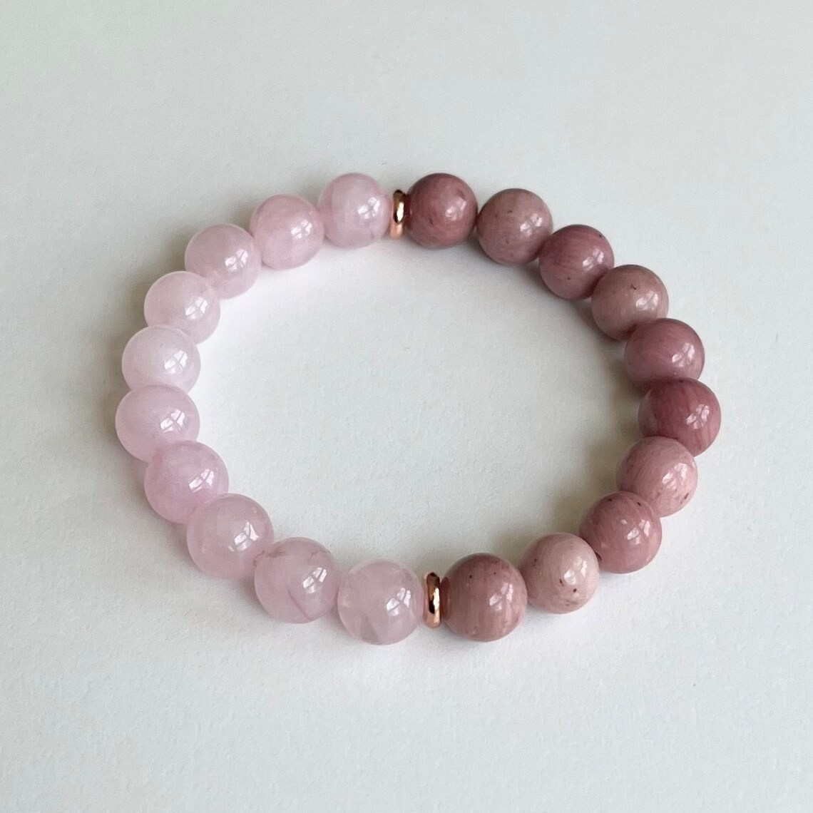 Rhodonite + Rose Quartz Stretch Bracelet