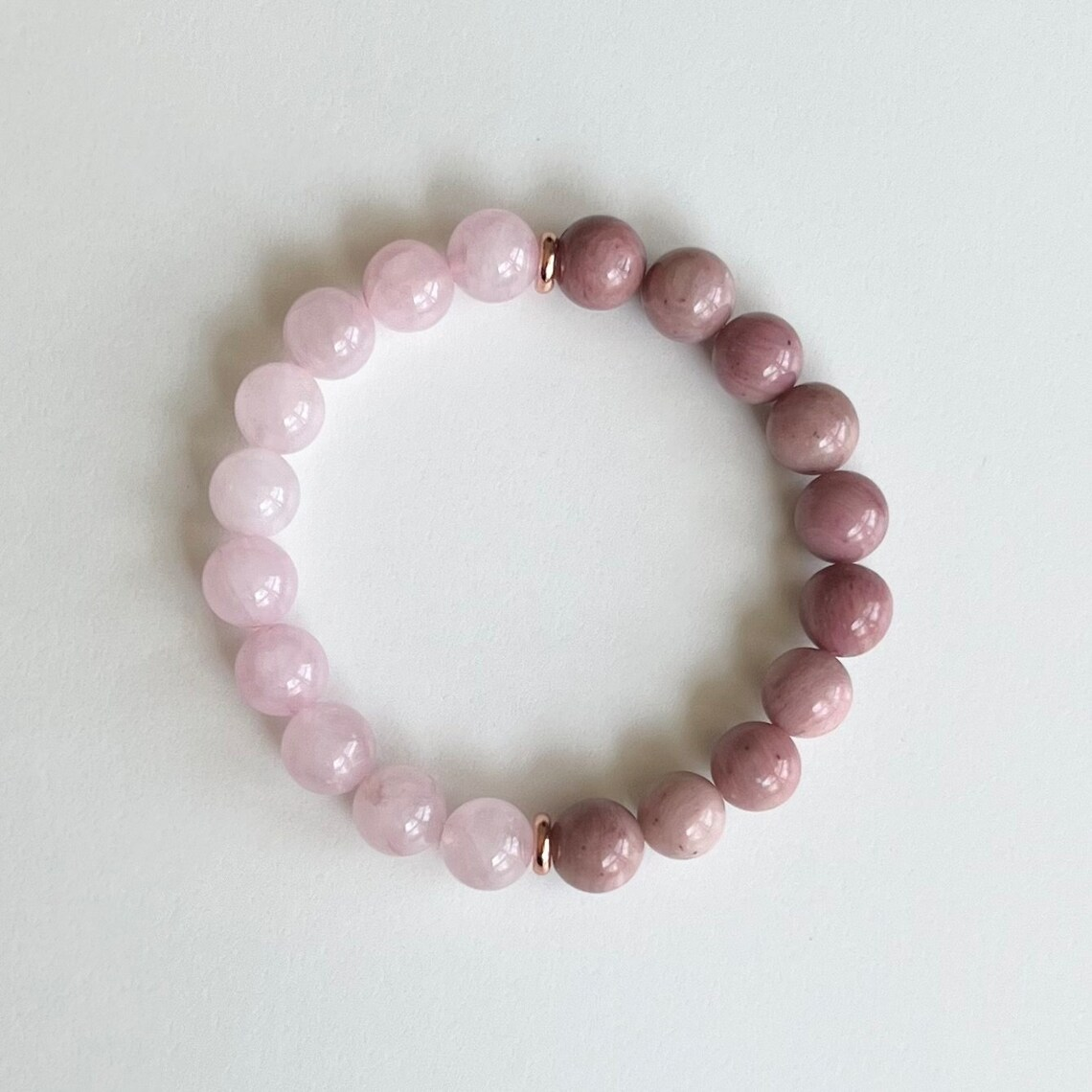 Rhodonite + Rose Quartz Stretch Bracelet