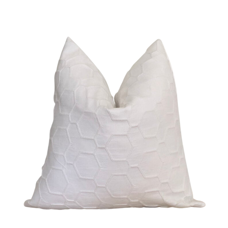 White Geo Pillow