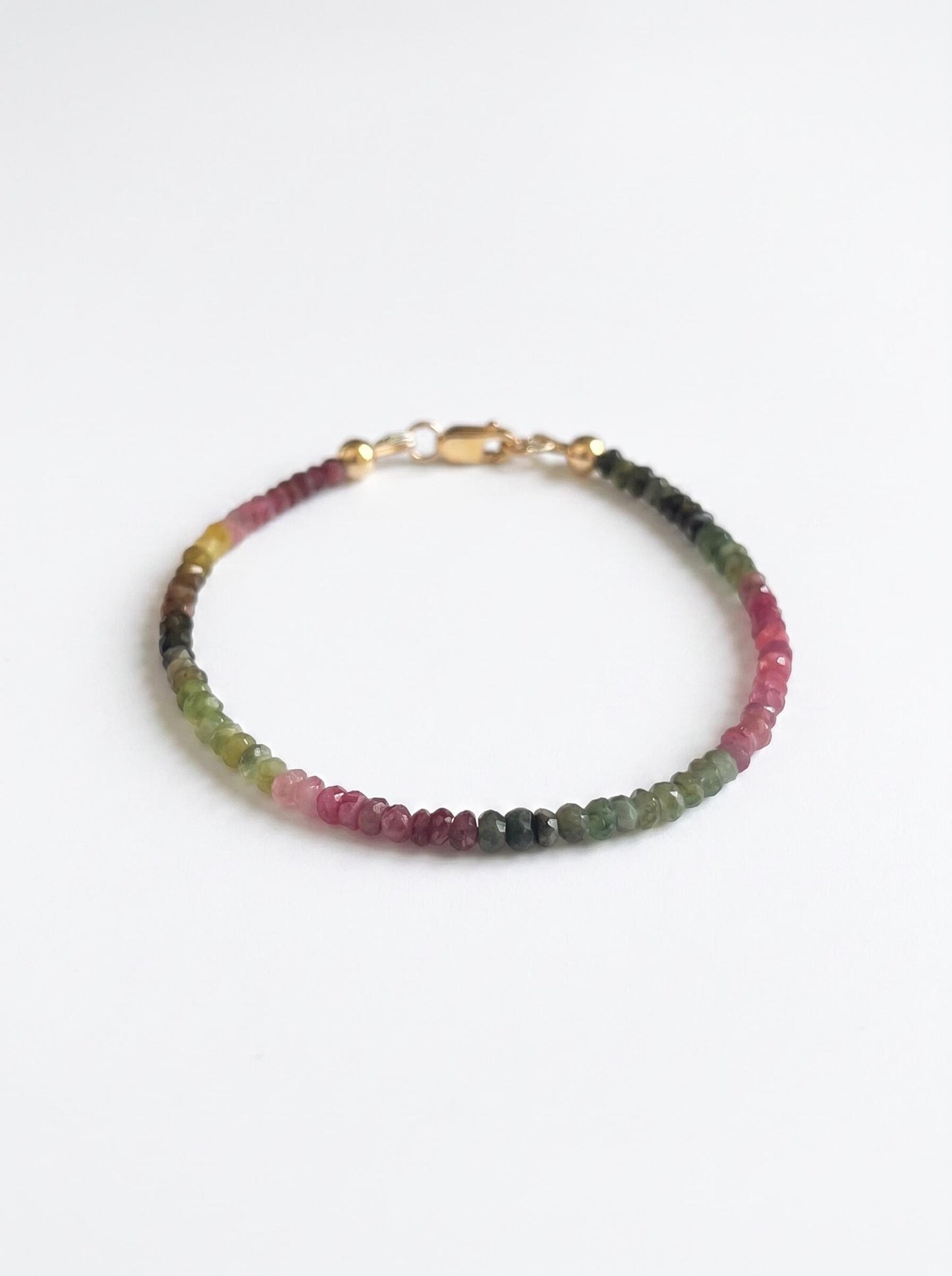Adjustable Faceted Multi Tourmaline Bracelet
