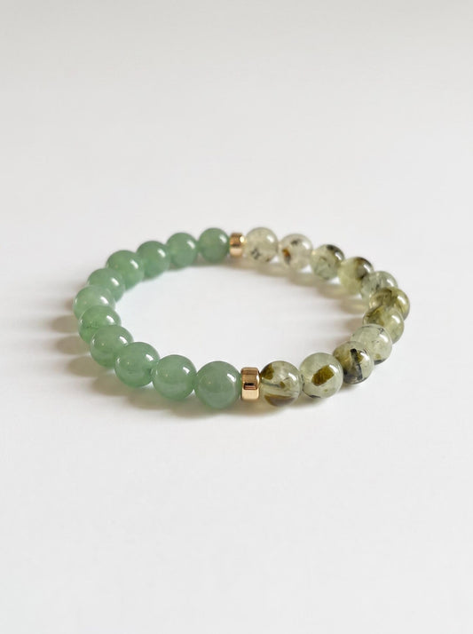 8mm Green Aventurine + Prehnite Stretch Bracelet