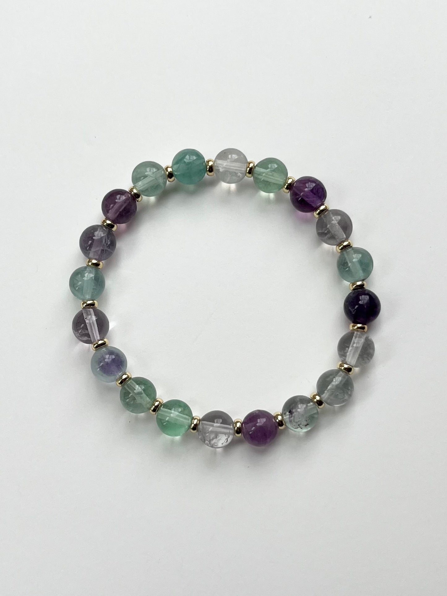 Gold + Fluorite Stretch Bracelet