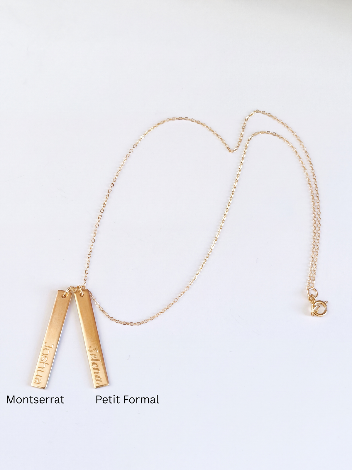 14k Gold Filled Set of 2 Bars Necklace with Custom Engraving