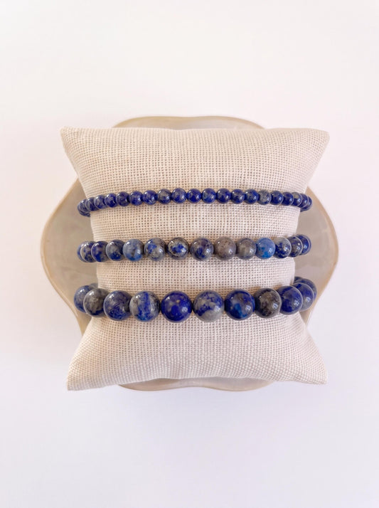 Lapis Lazuli Stretch Bracelet (4mm, 6mm, 8mm)