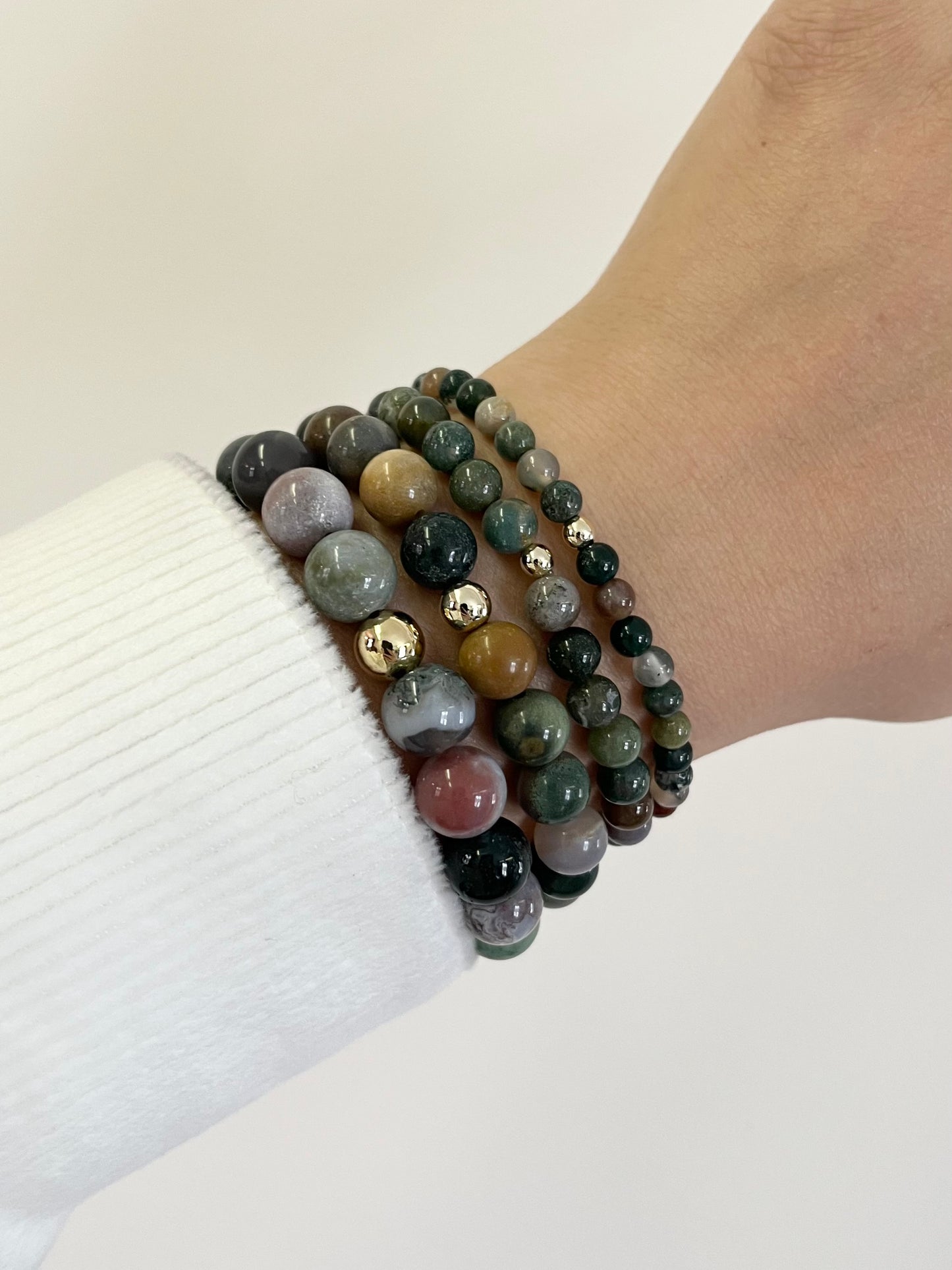 Fancy Jasper with Gold Stretch Bracelet