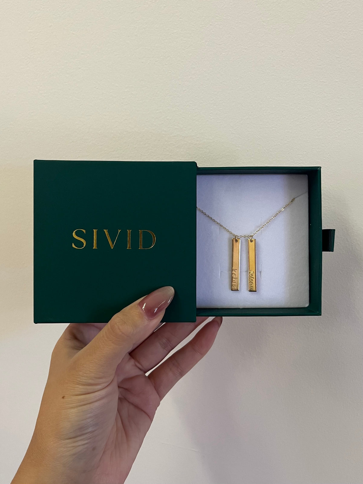 14k Gold Filled Set of 2 Bars Necklace with Custom Engraving