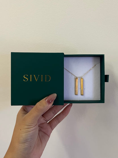 14k Gold Filled Set of 2 Bars Necklace with Custom Engraving