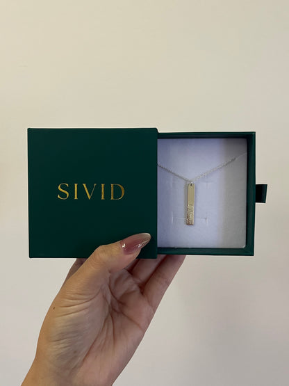 Sterling Silver Bar Necklace with Custom Engraving