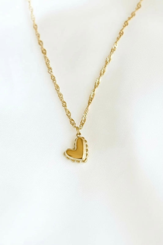 Gold Lace Heart Necklace