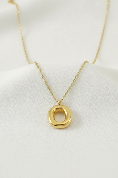 Custom Gold Bubble Letter Necklace