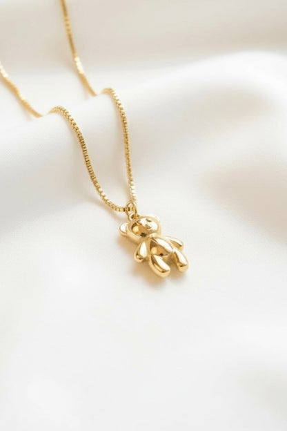 Gold Teddy Bear Necklace