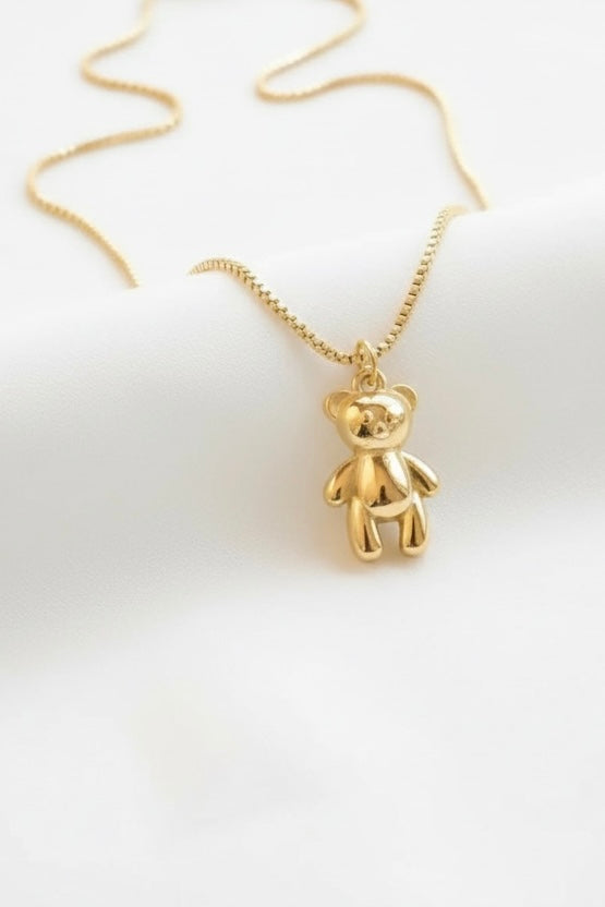 Gold Teddy Bear Necklace