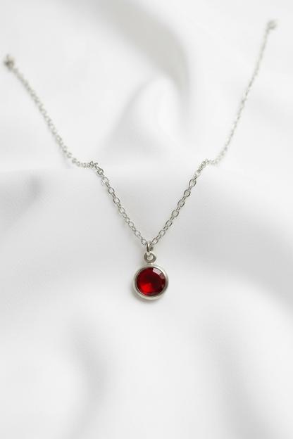 July - Siam, Swarovski Birth Month Necklace