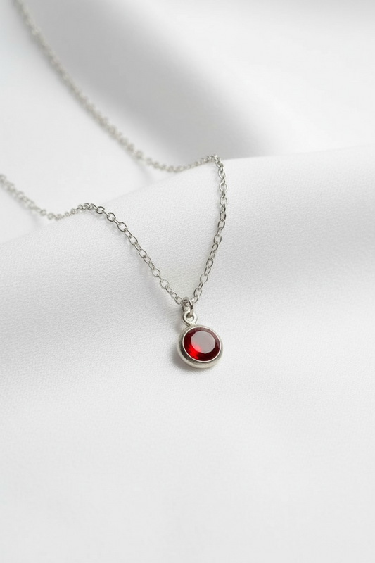 January - Siam, Swarovski Birth Month Necklace