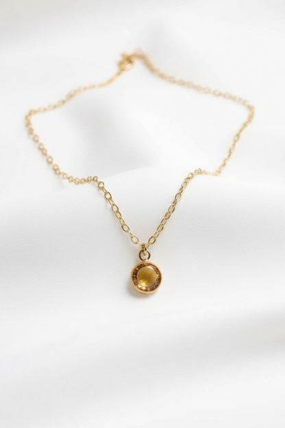 November - Topaz, Swarovski Birth Month Necklace