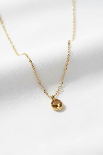 November - Topaz, Swarovski Birth Month Necklace