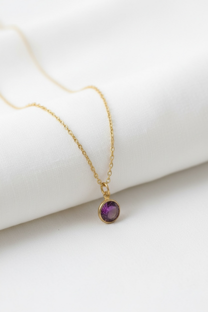 February - Amethyst, Swarovski Birth Month Necklace