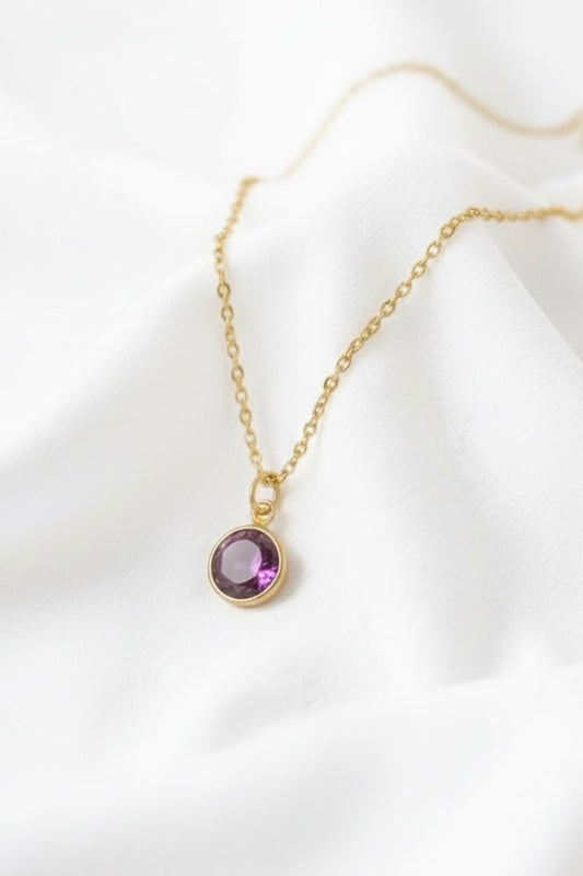 February - Amethyst, Swarovski Birth Month Necklace