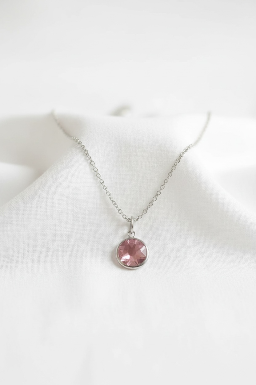 October - Rose, Swarovski Birth Month Necklace