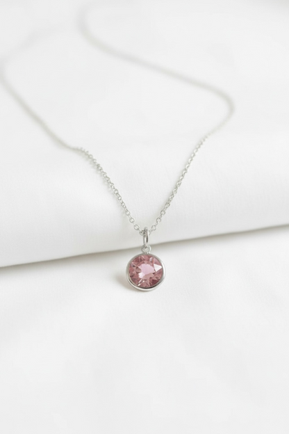 October - Rose, Swarovski Birth Month Necklace