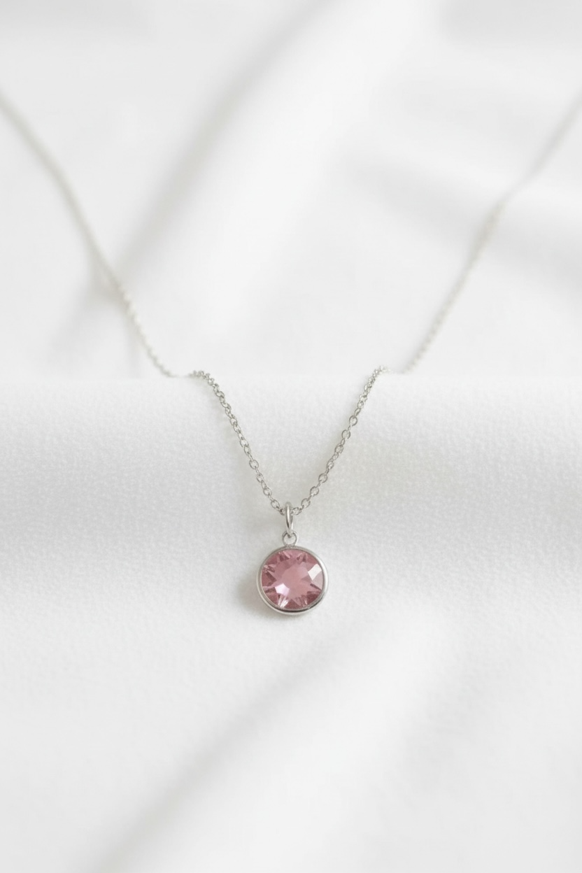October - Rose, Swarovski Birth Month Necklace