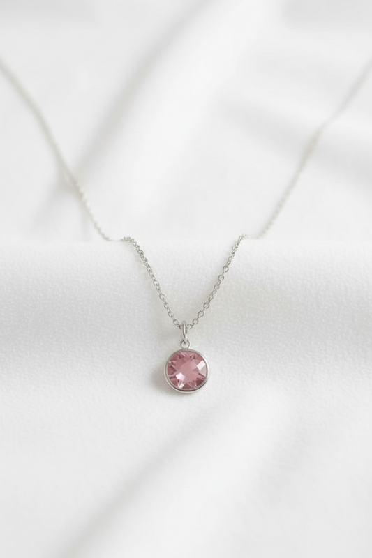 October - Rose, Swarovski Birth Month Necklace