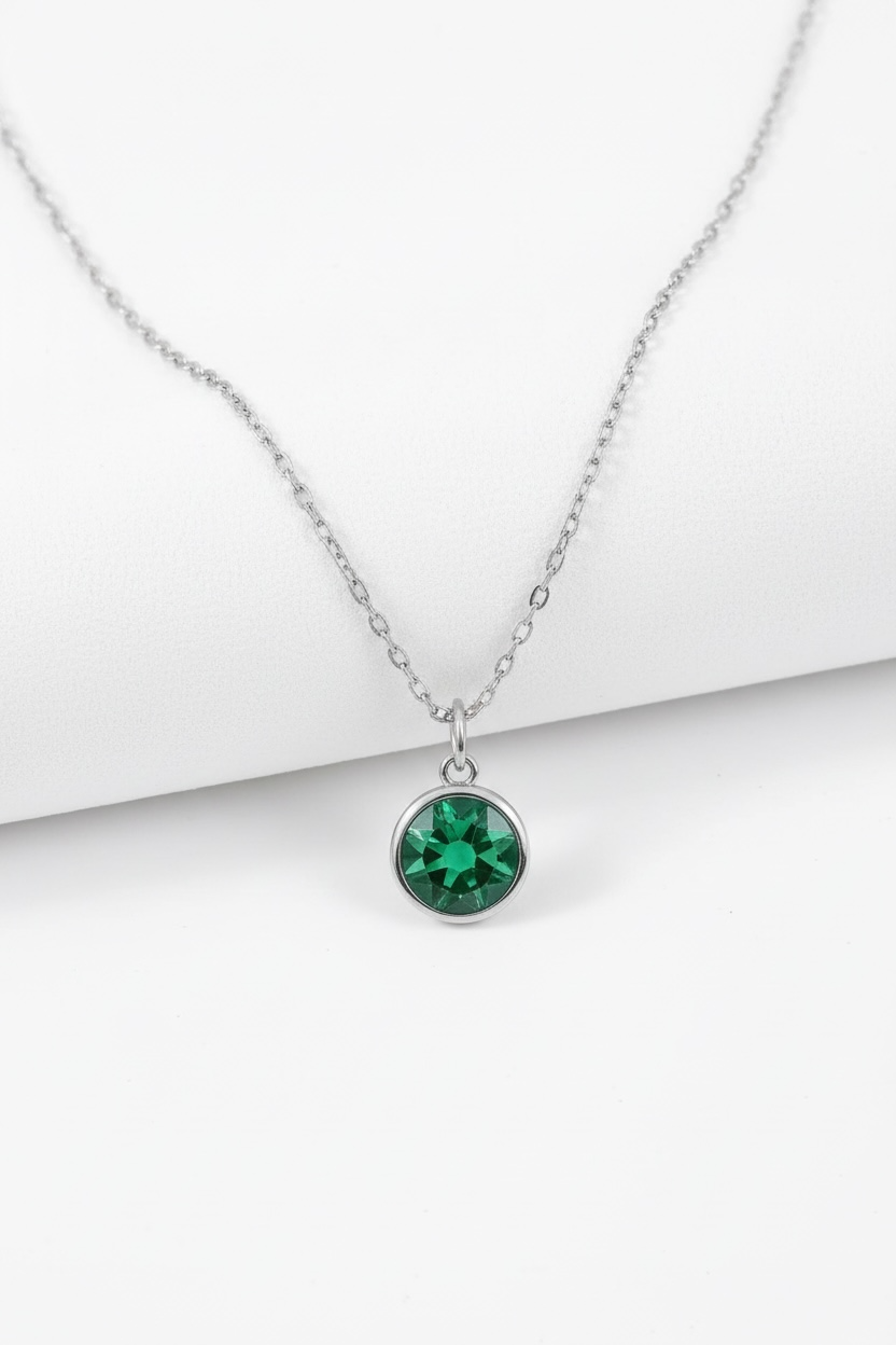 May - Emerald, Swarovski Birth Month Necklace