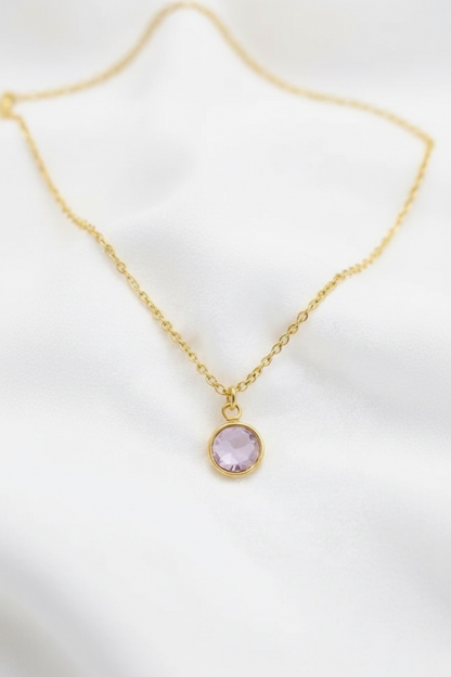 June - Light Amethyst, Swarovski Birth Month Necklace