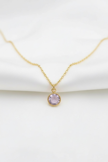 June - Light Amethyst, Swarovski Birth Month Necklace