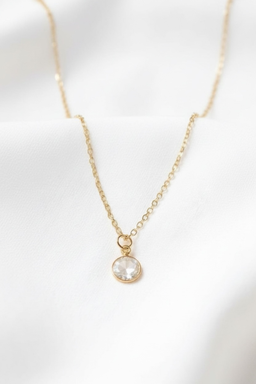 April - Crystal, Swarovski Birth Month Necklace