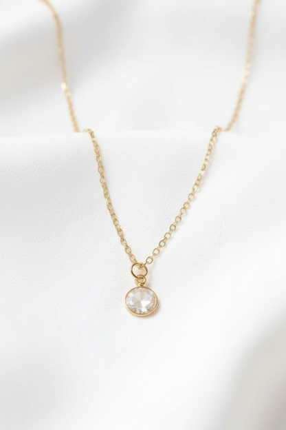 April - Crystal, Swarovski Birth Month Necklace