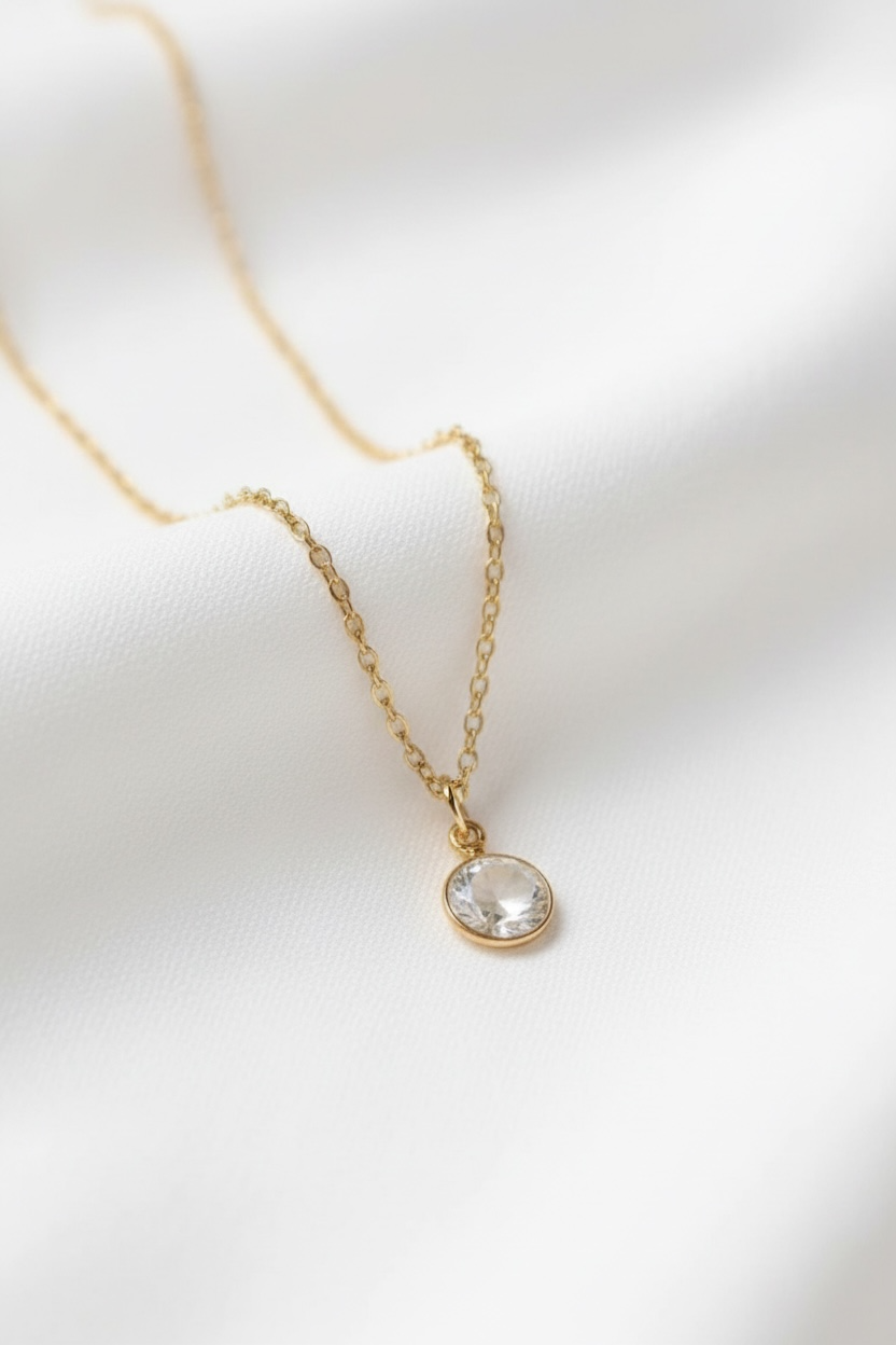 April - Crystal, Swarovski Birth Month Necklace